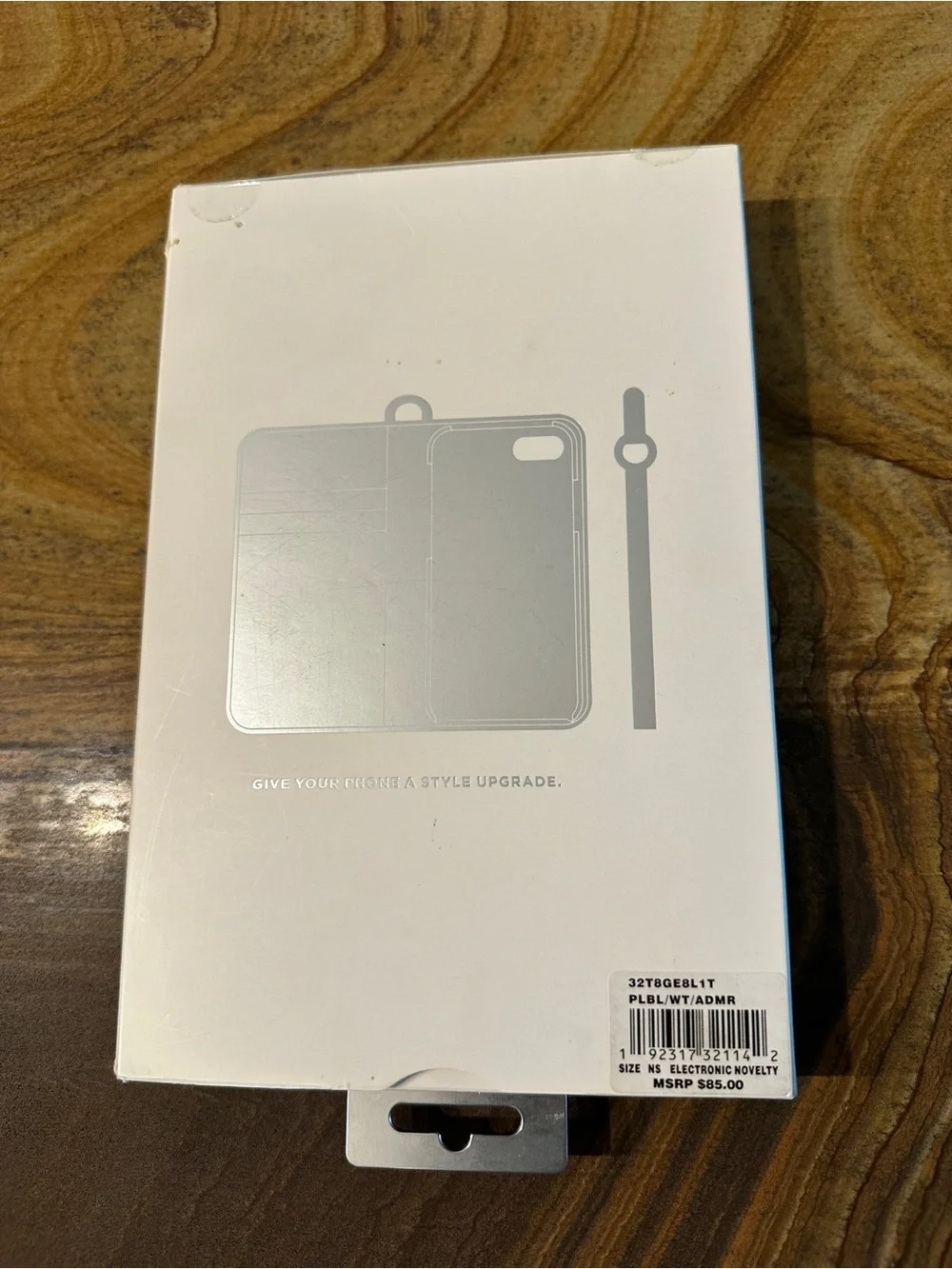 Michael Kors Light Blue and White Folio Phone Case with Blue Strap